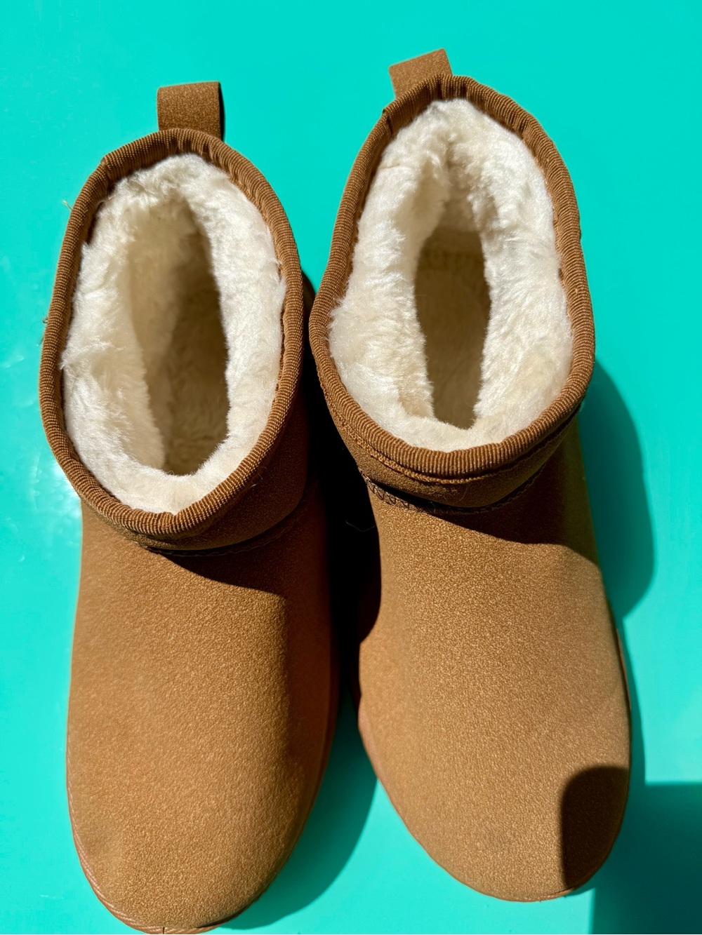 Cozy Faux-Suede Fur-Lined Booties in Chestnut Brown - Picture 2 of 5